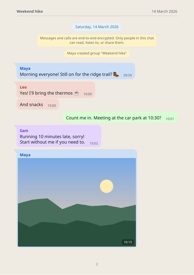 Chat page