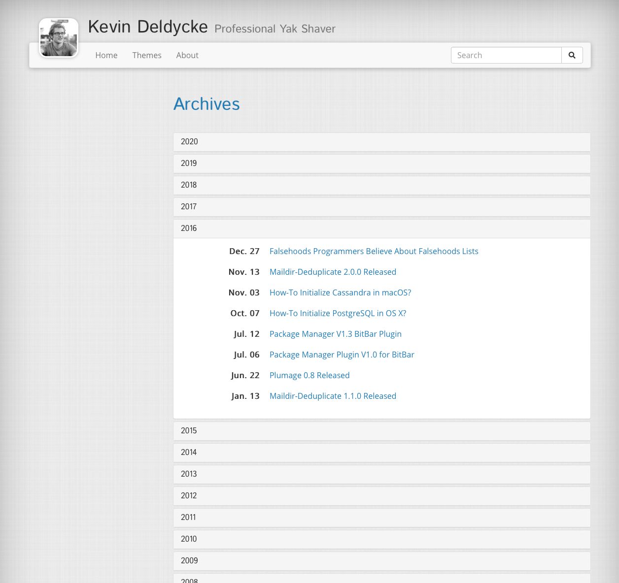 Plumage archive view