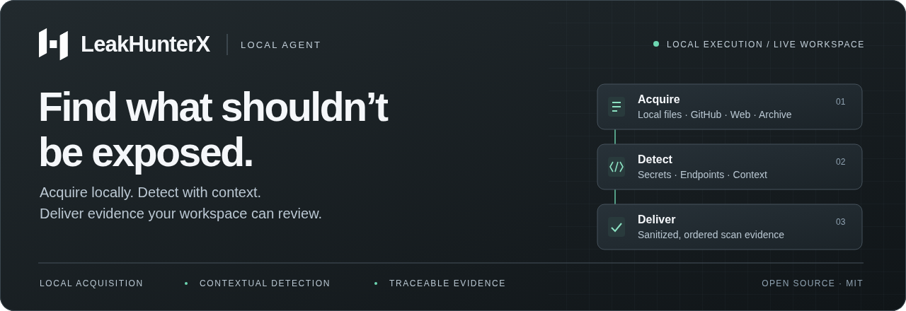 LeakHunterX Agent — local acquisition, contextual detection and traceable evidence