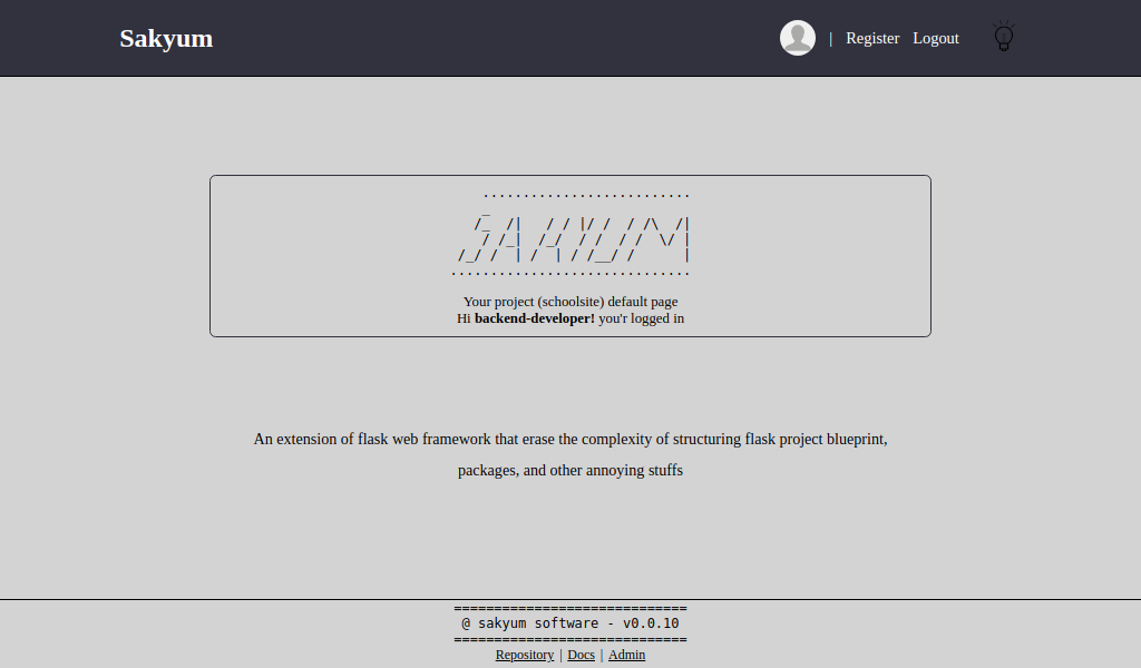 Sakyum default page