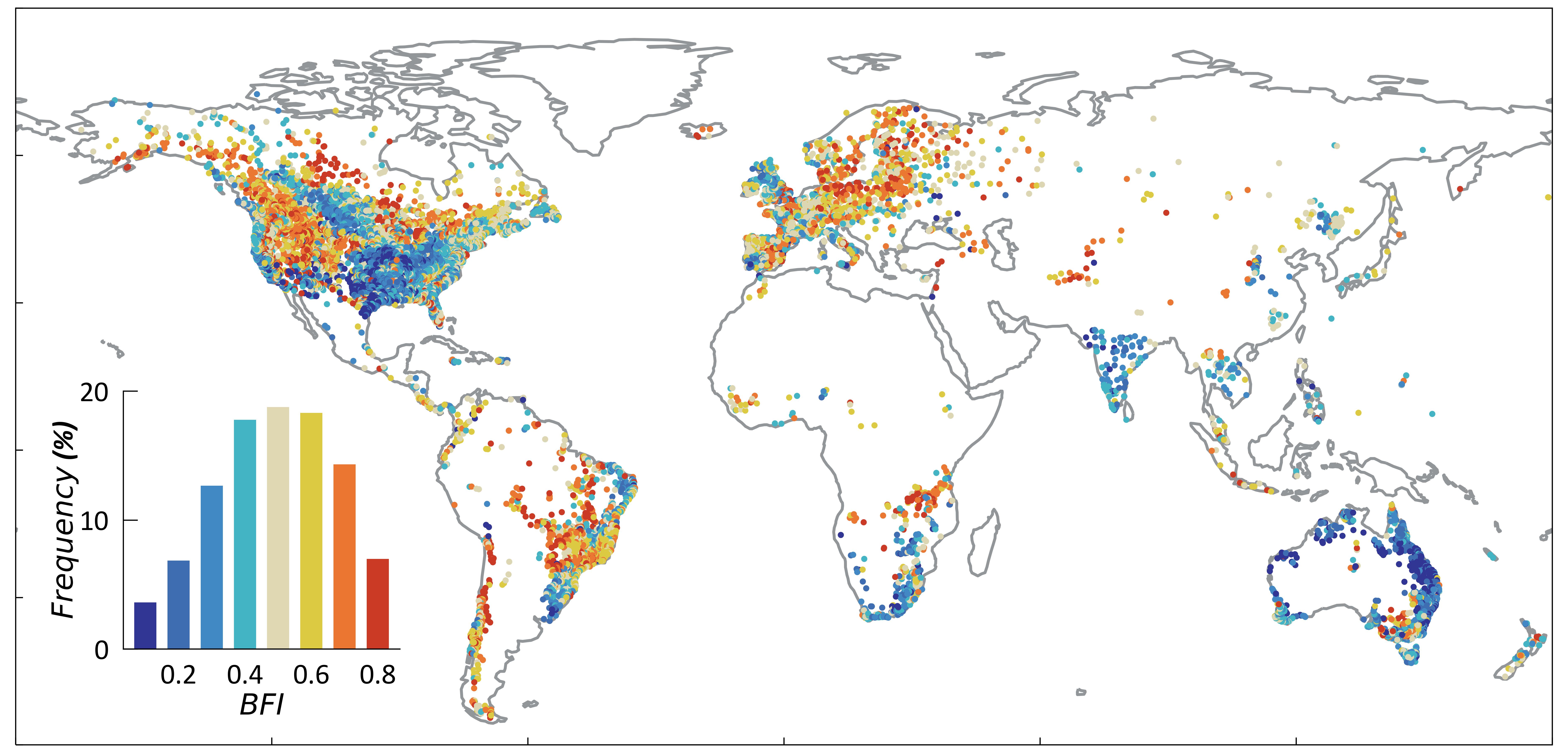 Global Baseflow Index Distribution from 12 Separation Methods