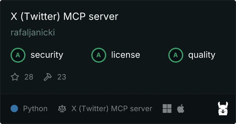 X (Twitter) server MCP server