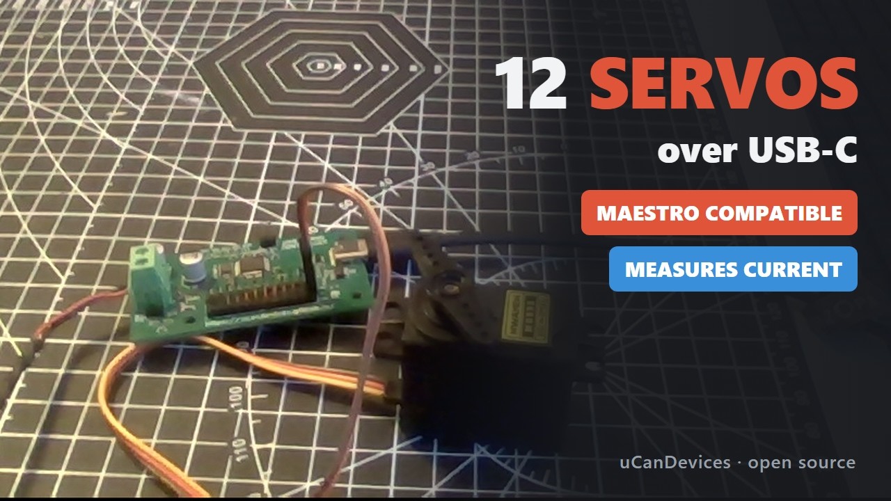 Video: USB-C servo controller driving an MG995 servo