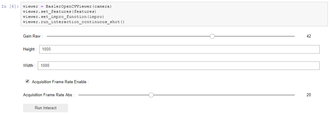 Basler OpenCV viewer