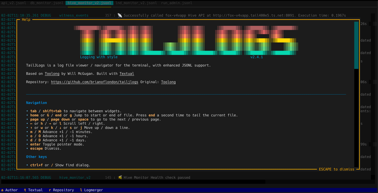 TailJLogs Screenshot