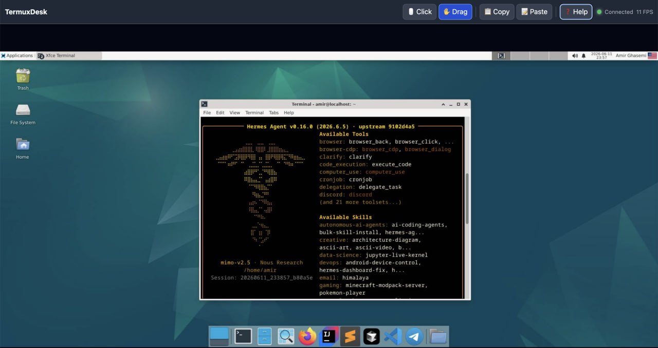 TermuxDesk remote desktop in browser