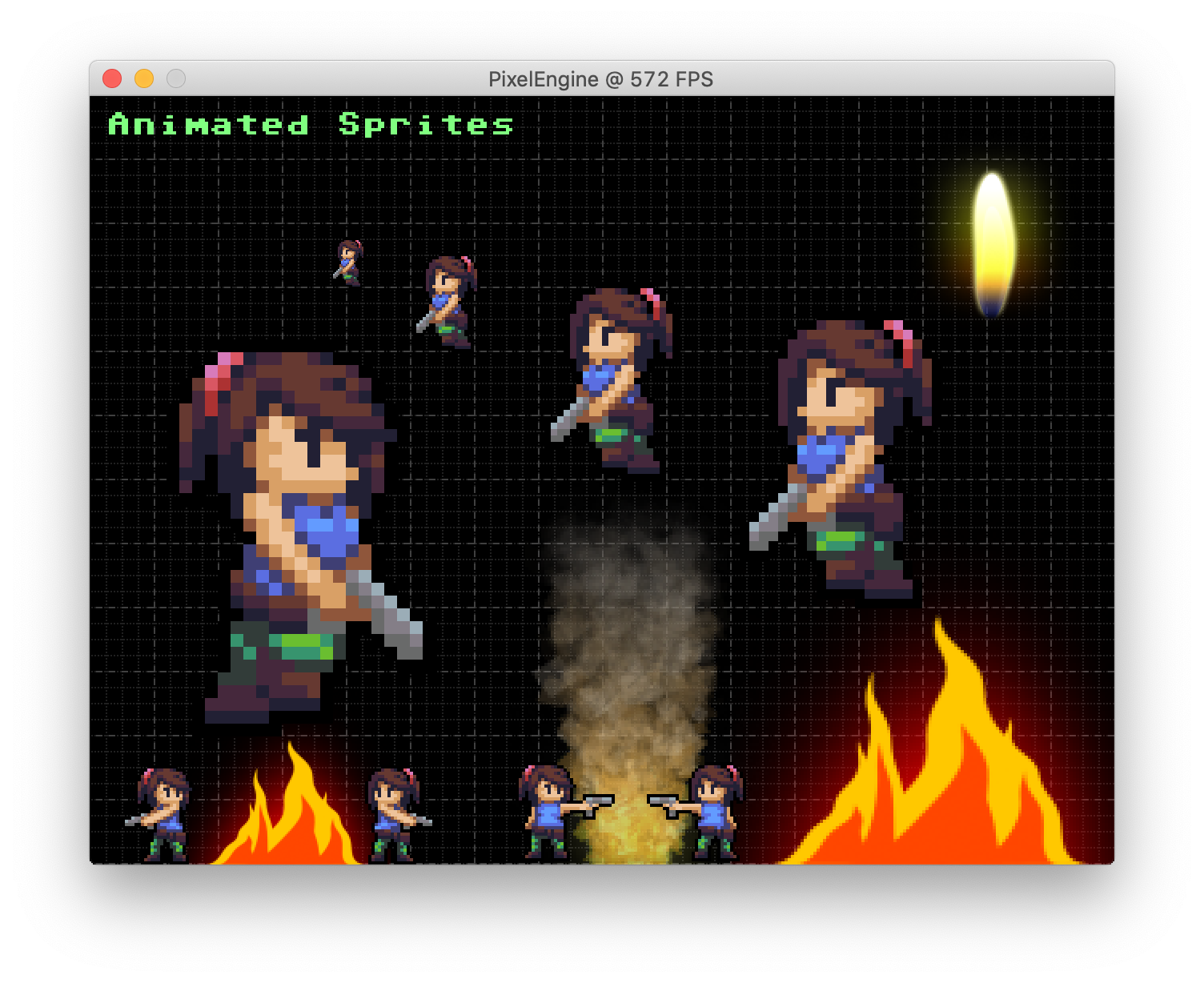Screenshot of animated_sprites.py