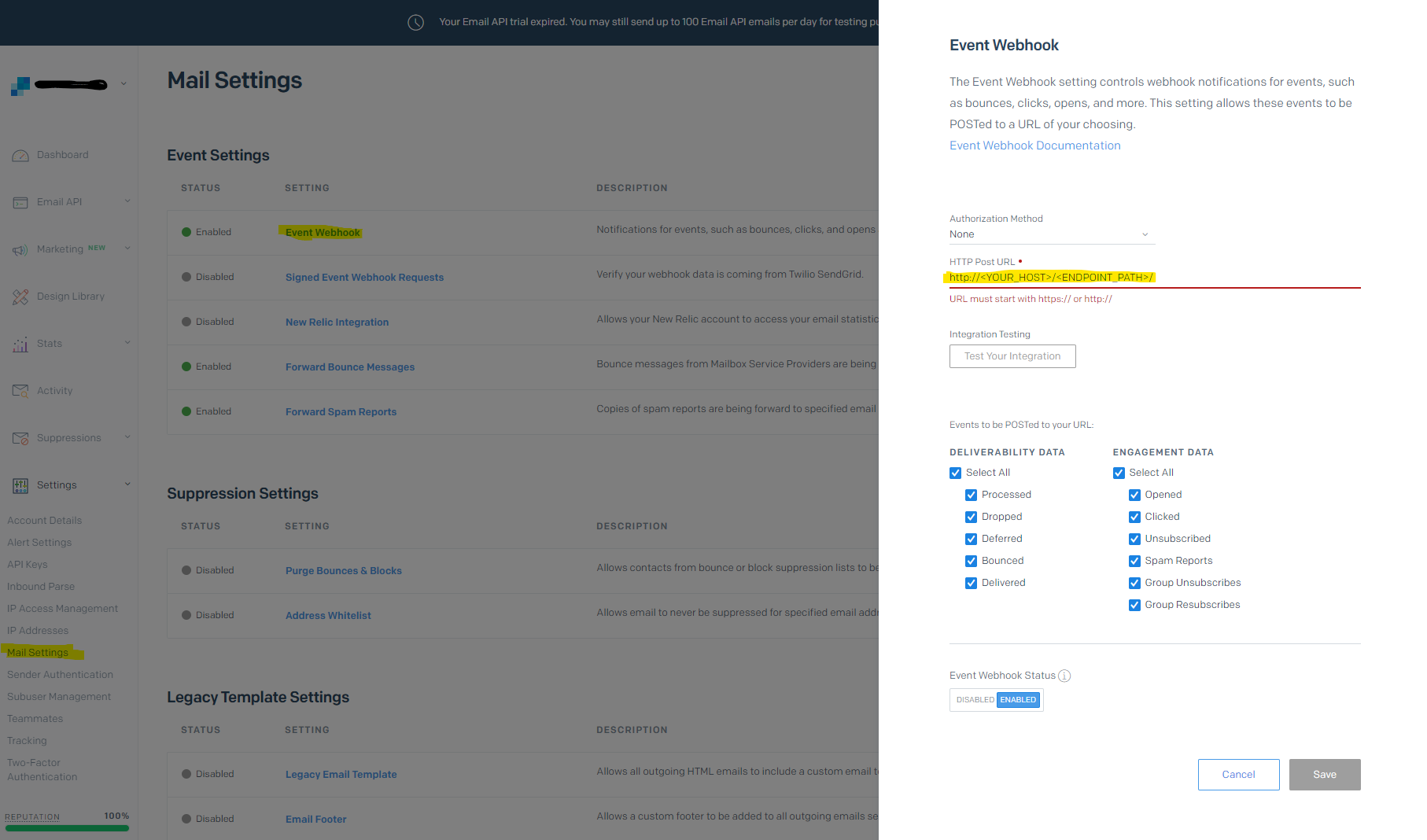 sendgrid-webhook-configuration