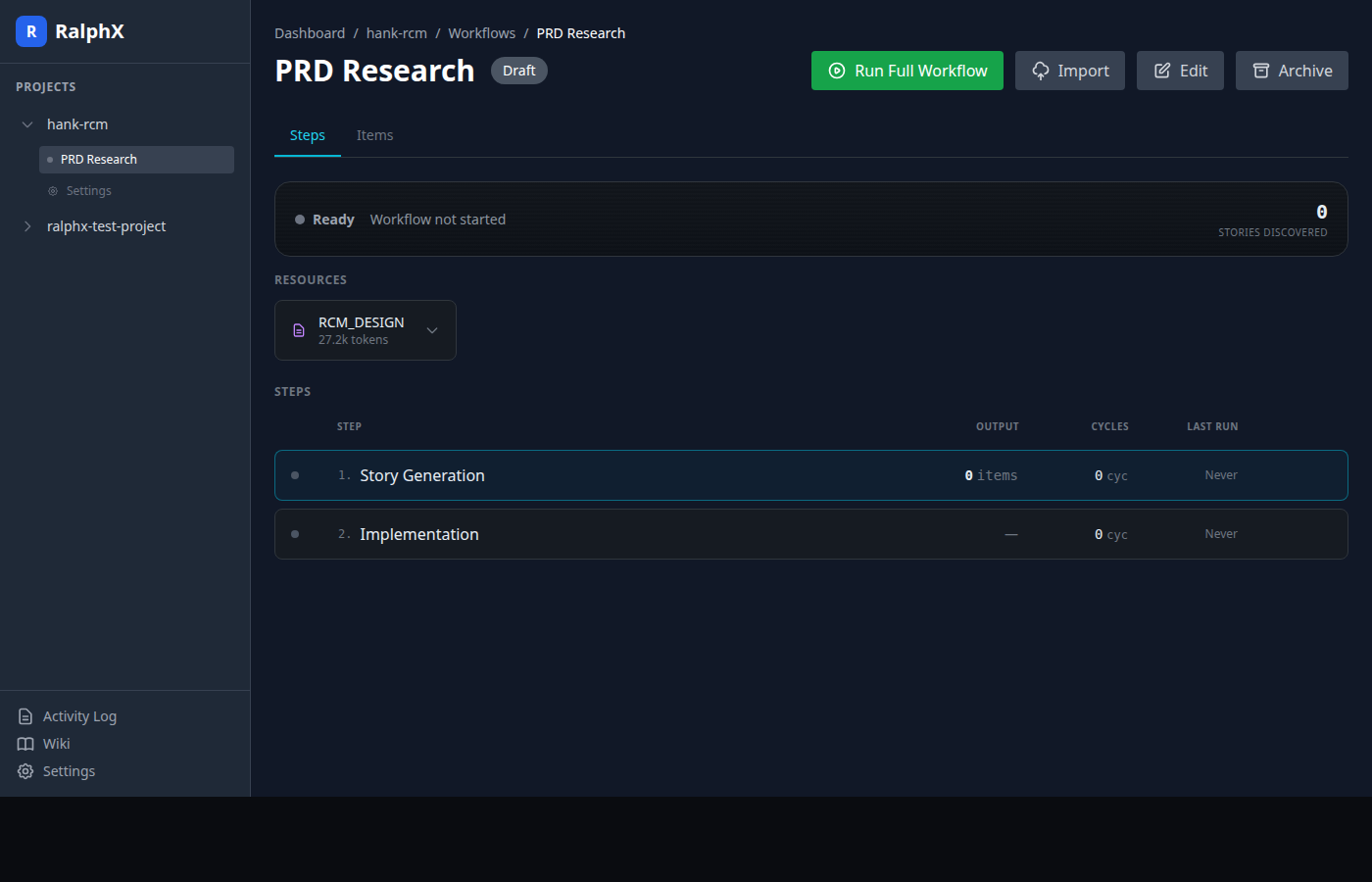 Workflow Timeline