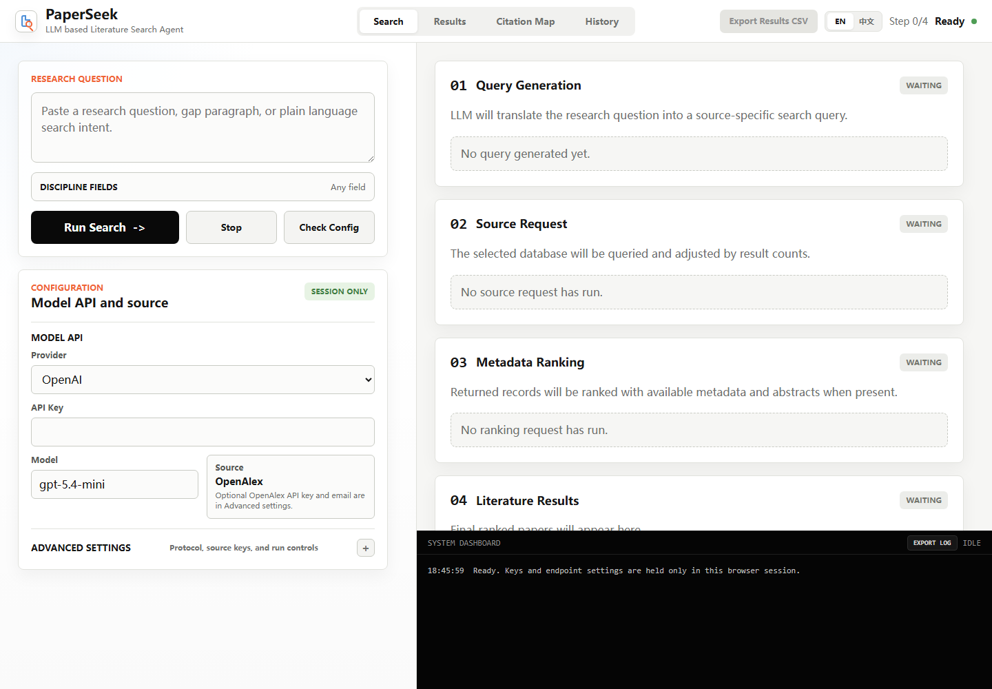 PaperSeek web interface