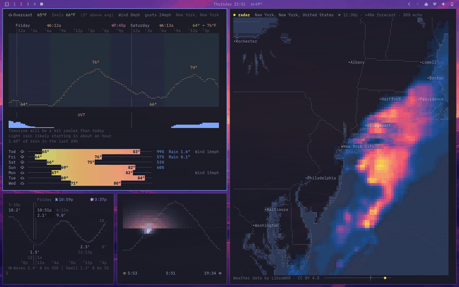 an animated version of the hero screenshot, showing the weather radar moving