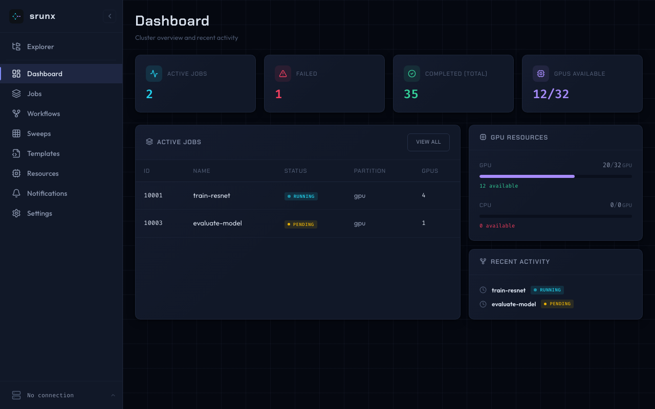 srunx web dashboard