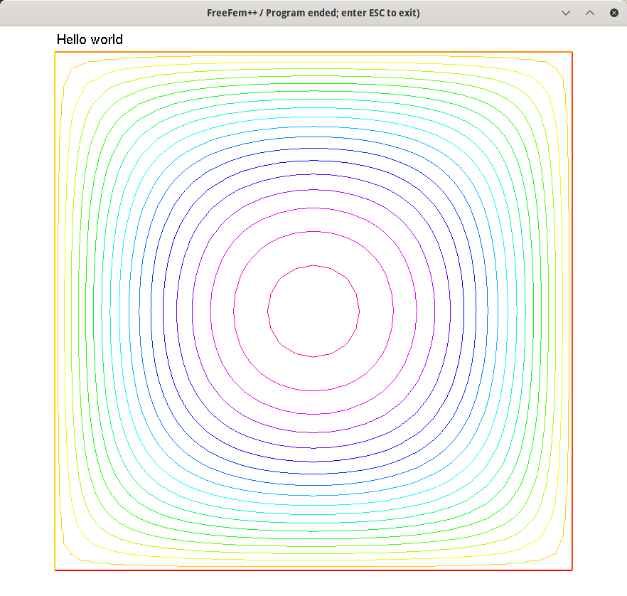 Hello world with pyfreefem