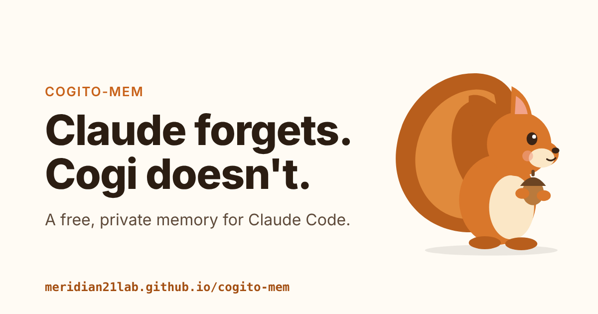 Cogi: Claude forgets. Cogi doesn't.