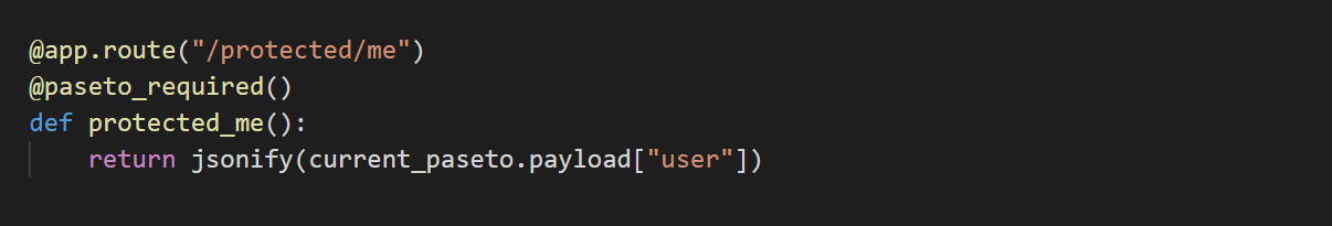 Flask PASETO Extended