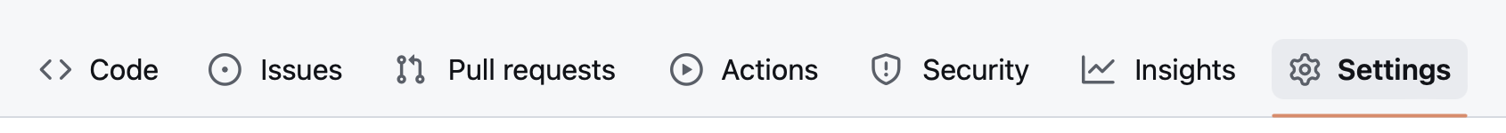 Screenshot of repository tabs in GitHub