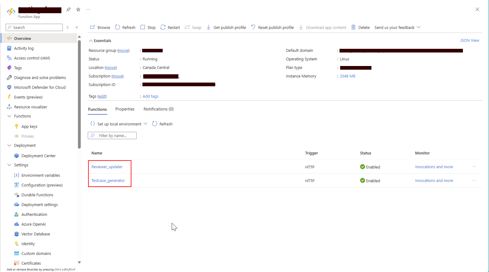 Function App Triggers