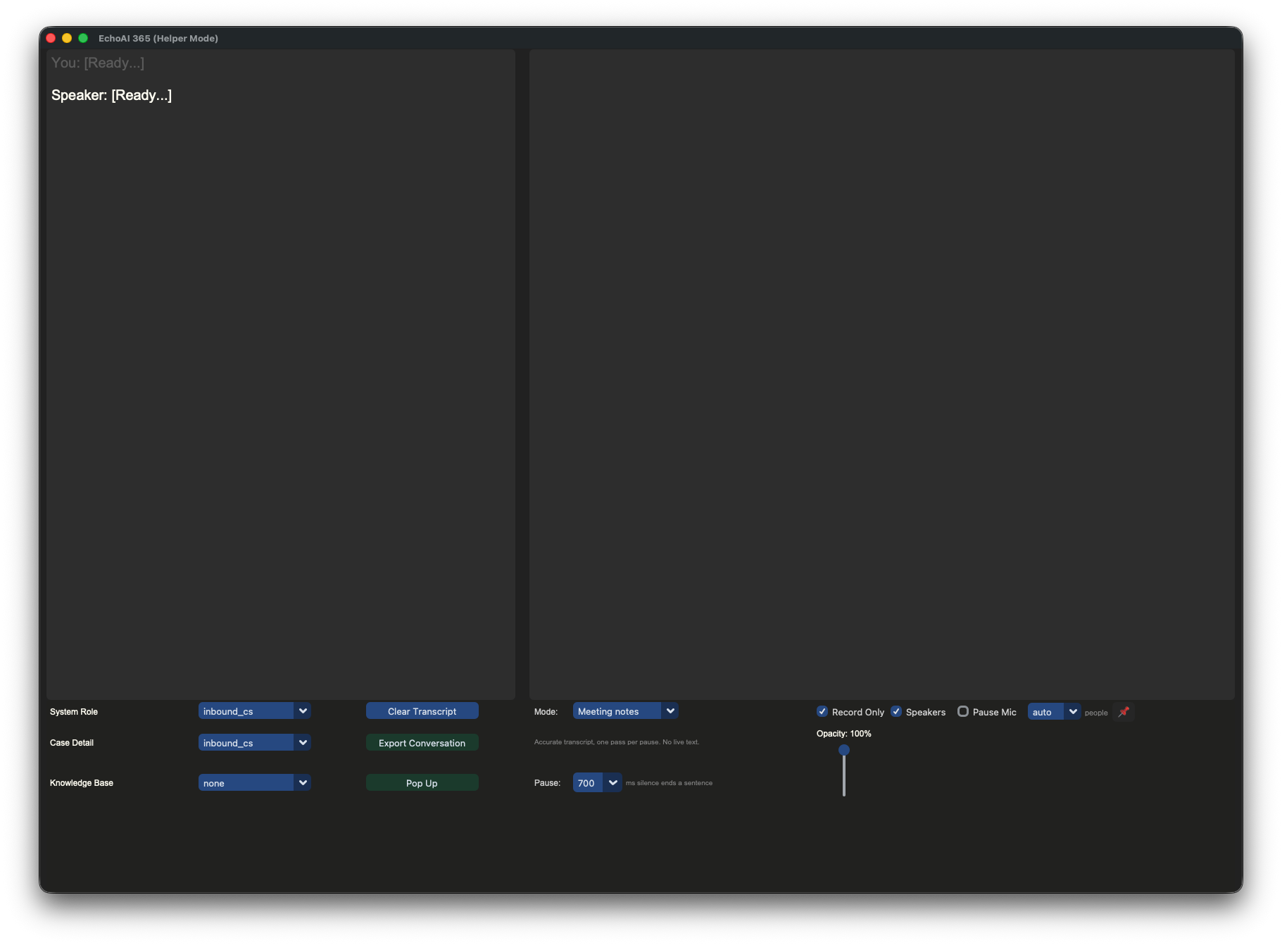 EchoAI Helper Interface