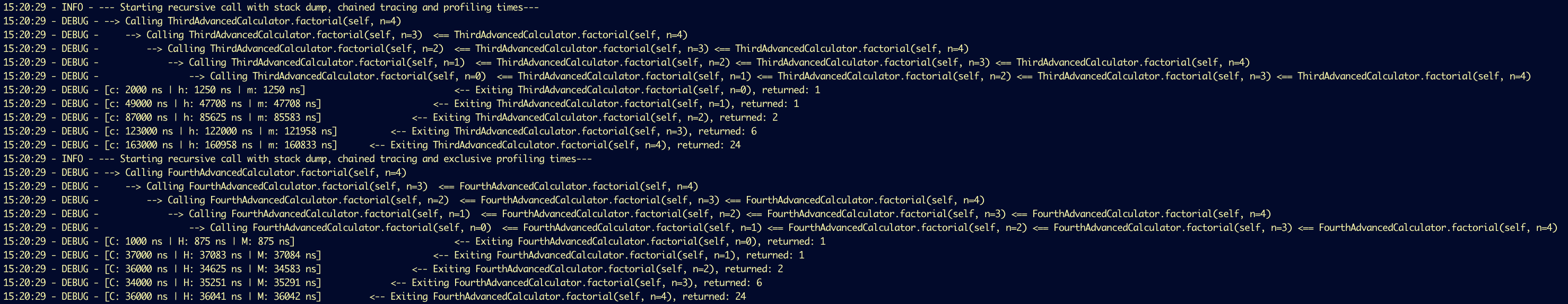 Trace Chain Output