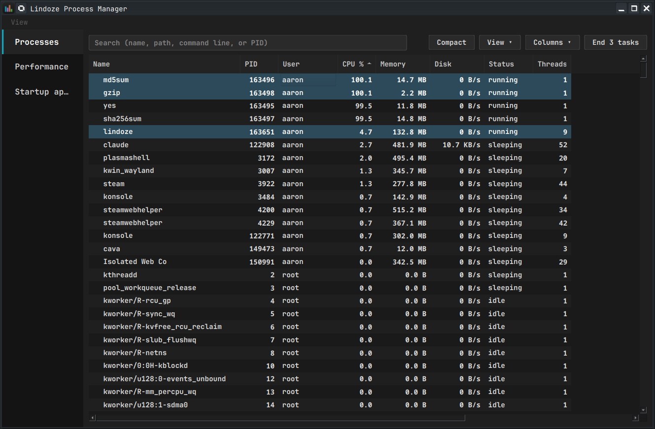 Processes tab