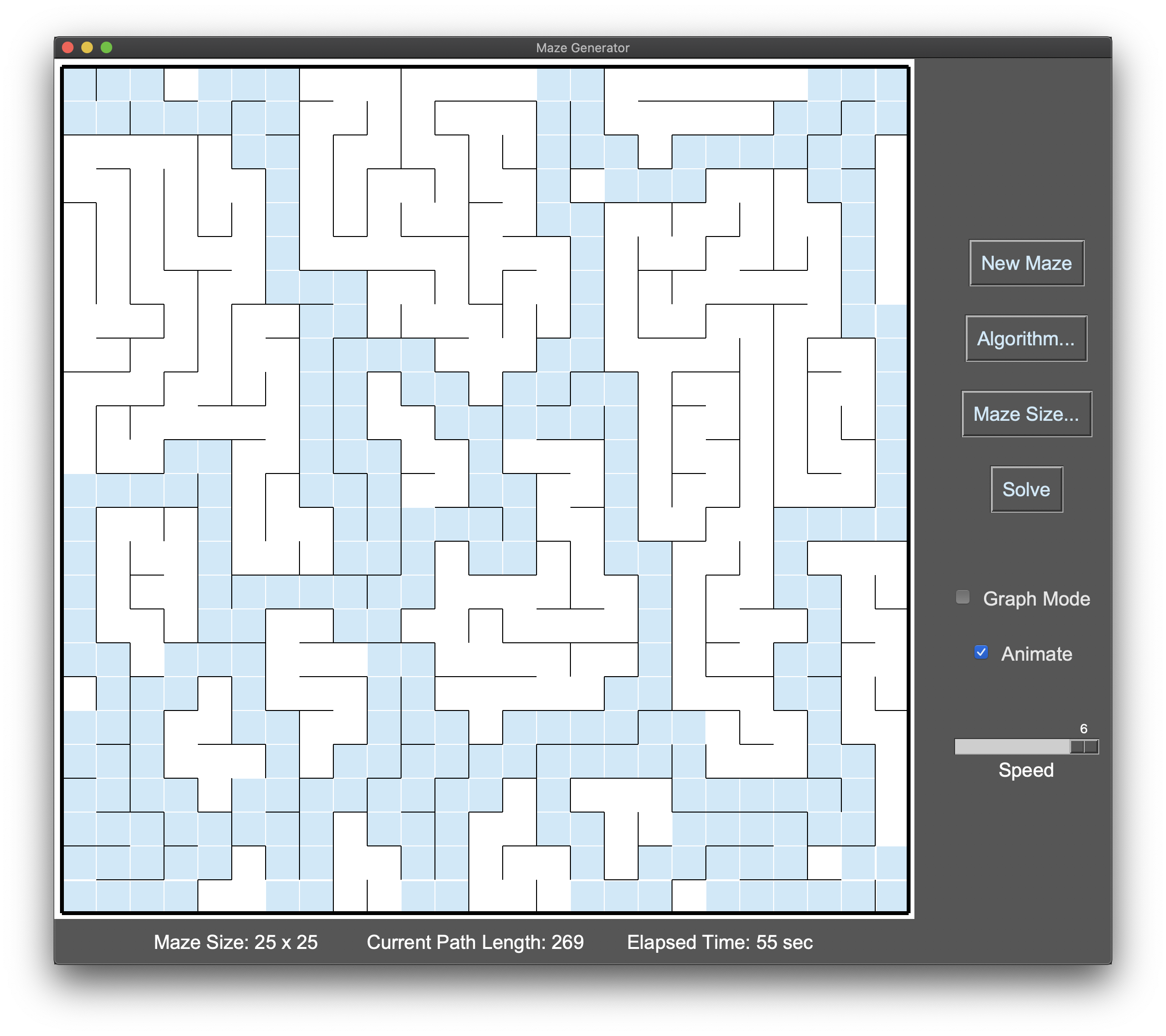 Maze UI - Grid Mode (solved)