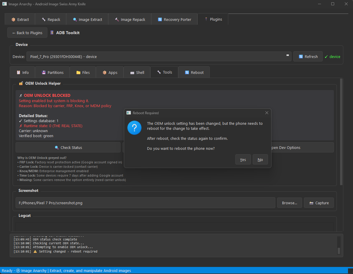 ADB OEM Commands