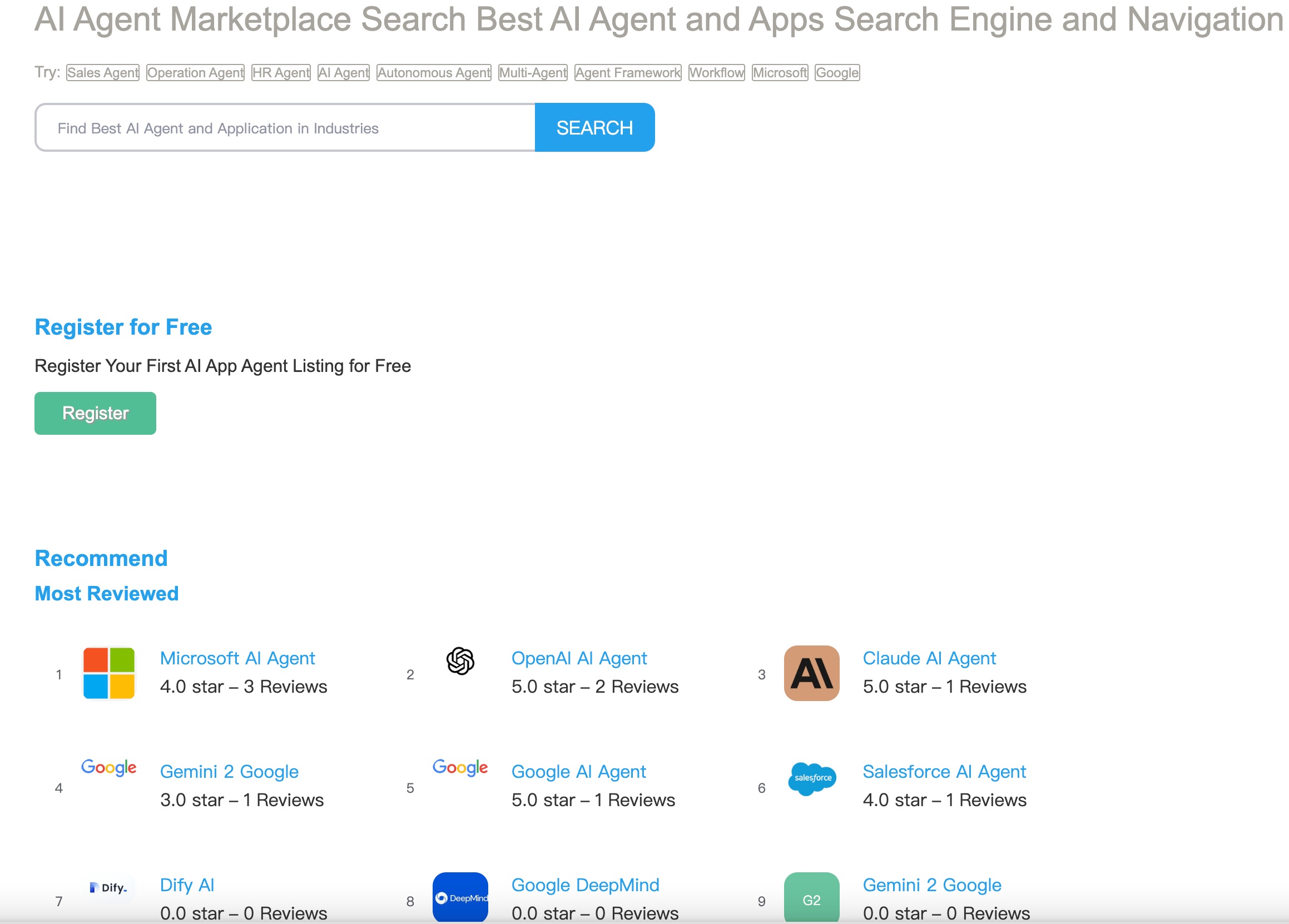 AI Agent Marketplace Index and Search
