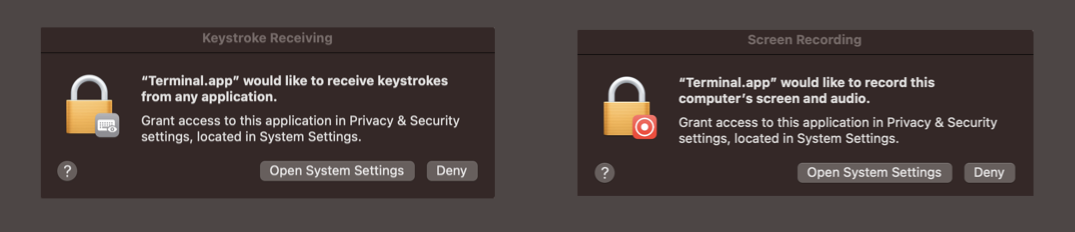 MacOS System Alerts