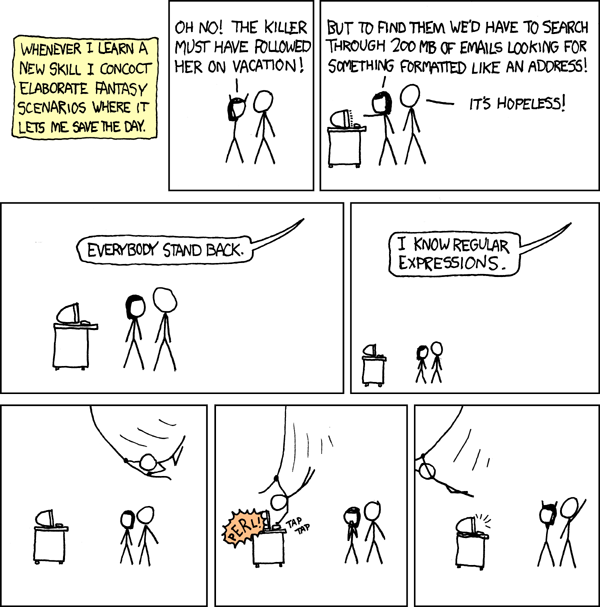XKCD Comic about Regular Expressions