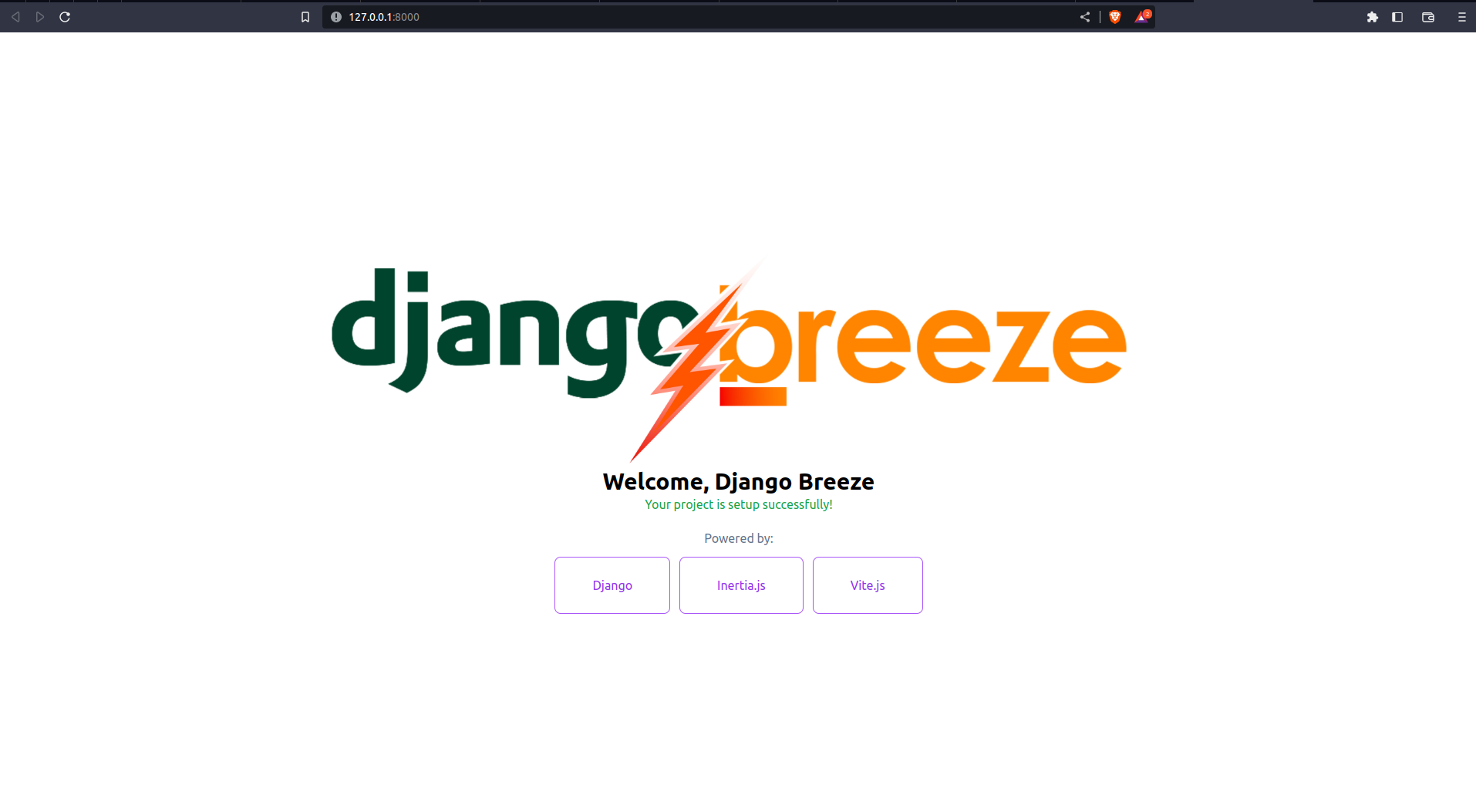 django-breeze-success-setup screen