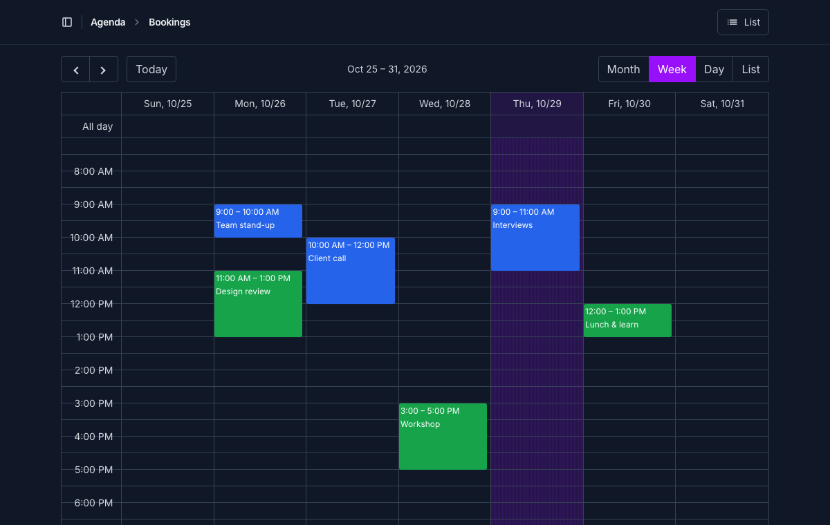 In Unfold's dark theme