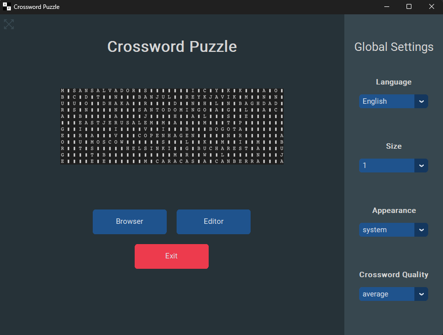 crossword puzzle home