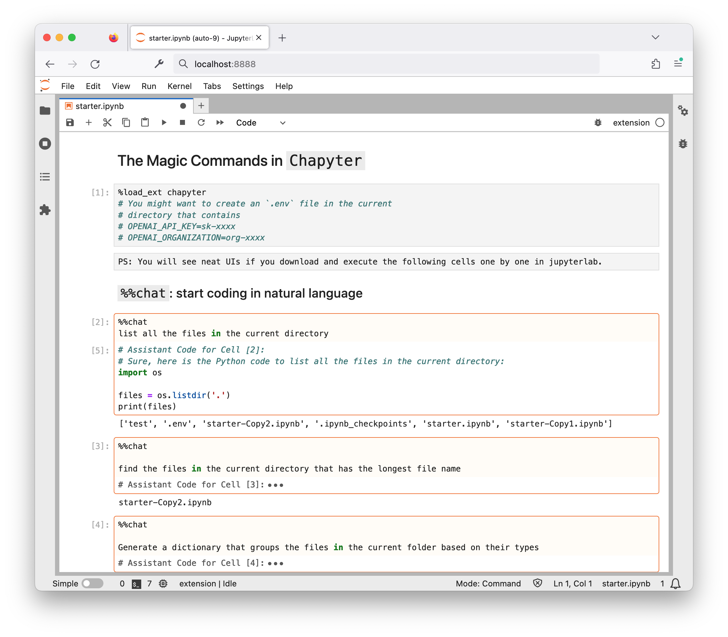 Chapyter Starter Demo