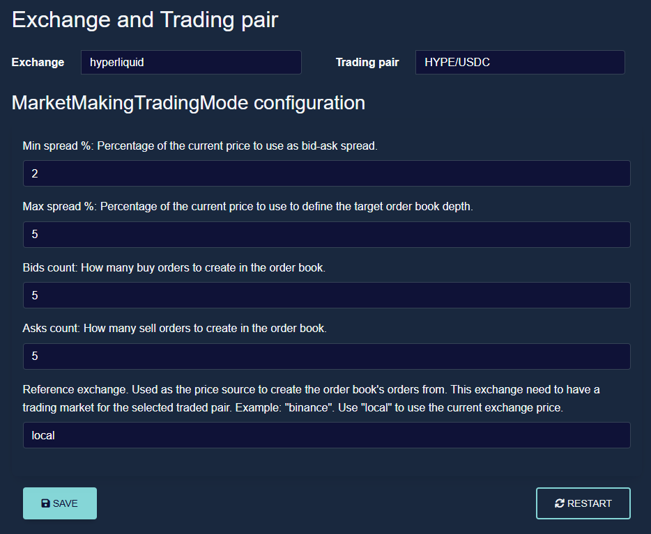 octobot market making strategy configuration
