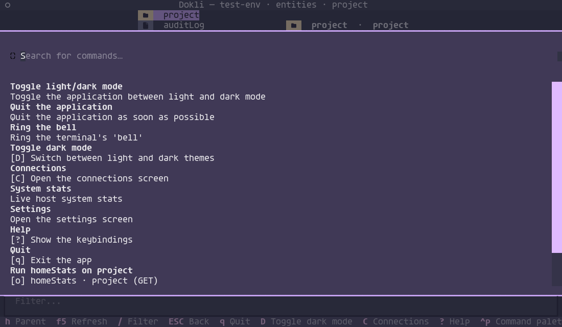 Command palette