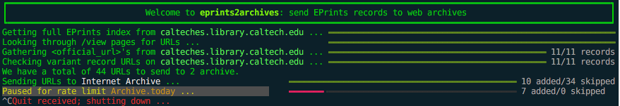 Screencast of simple eprints2archives