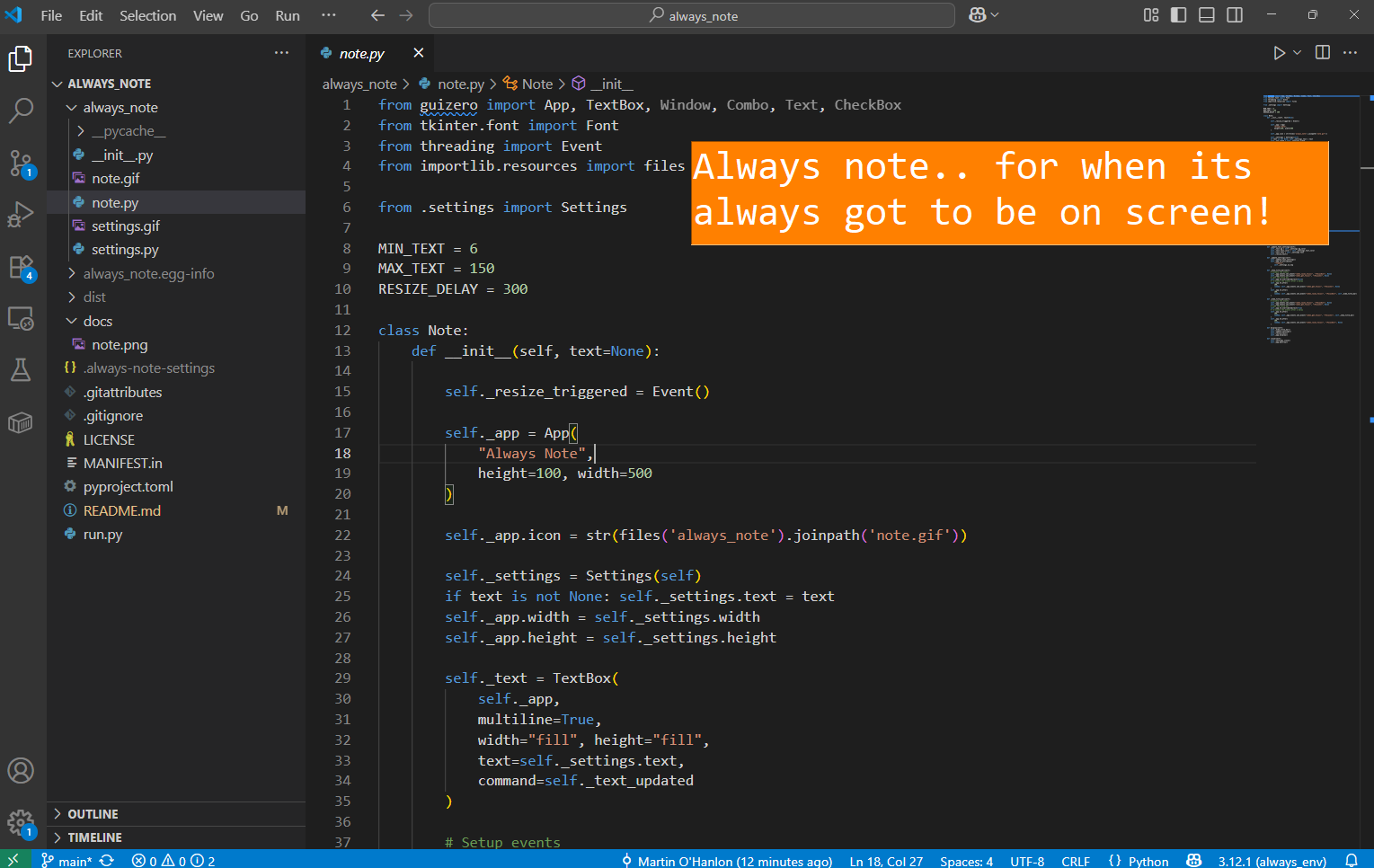 Always note