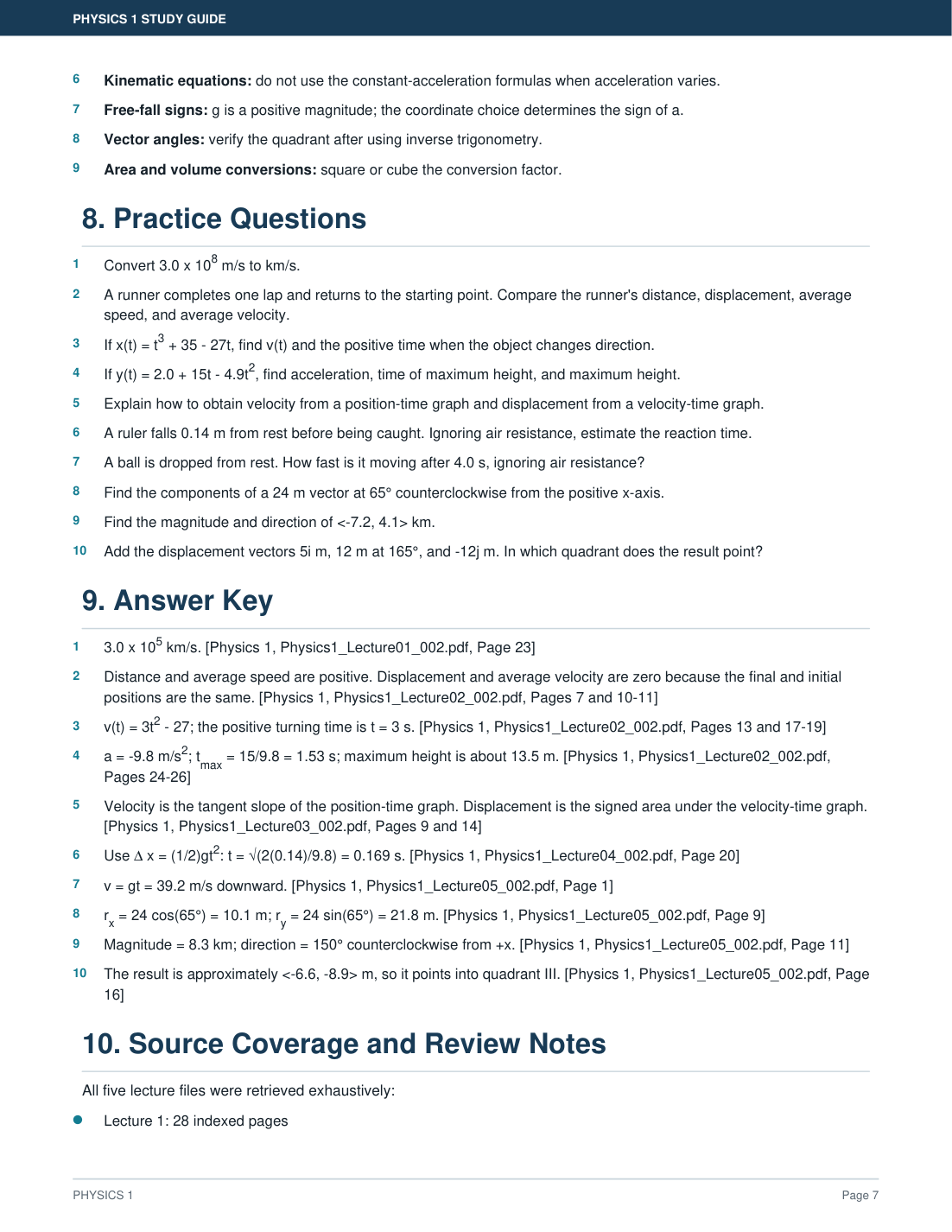 ClassCorpus PDF study guide practice questions and cited answer key