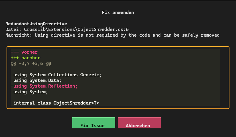 Fix dialog