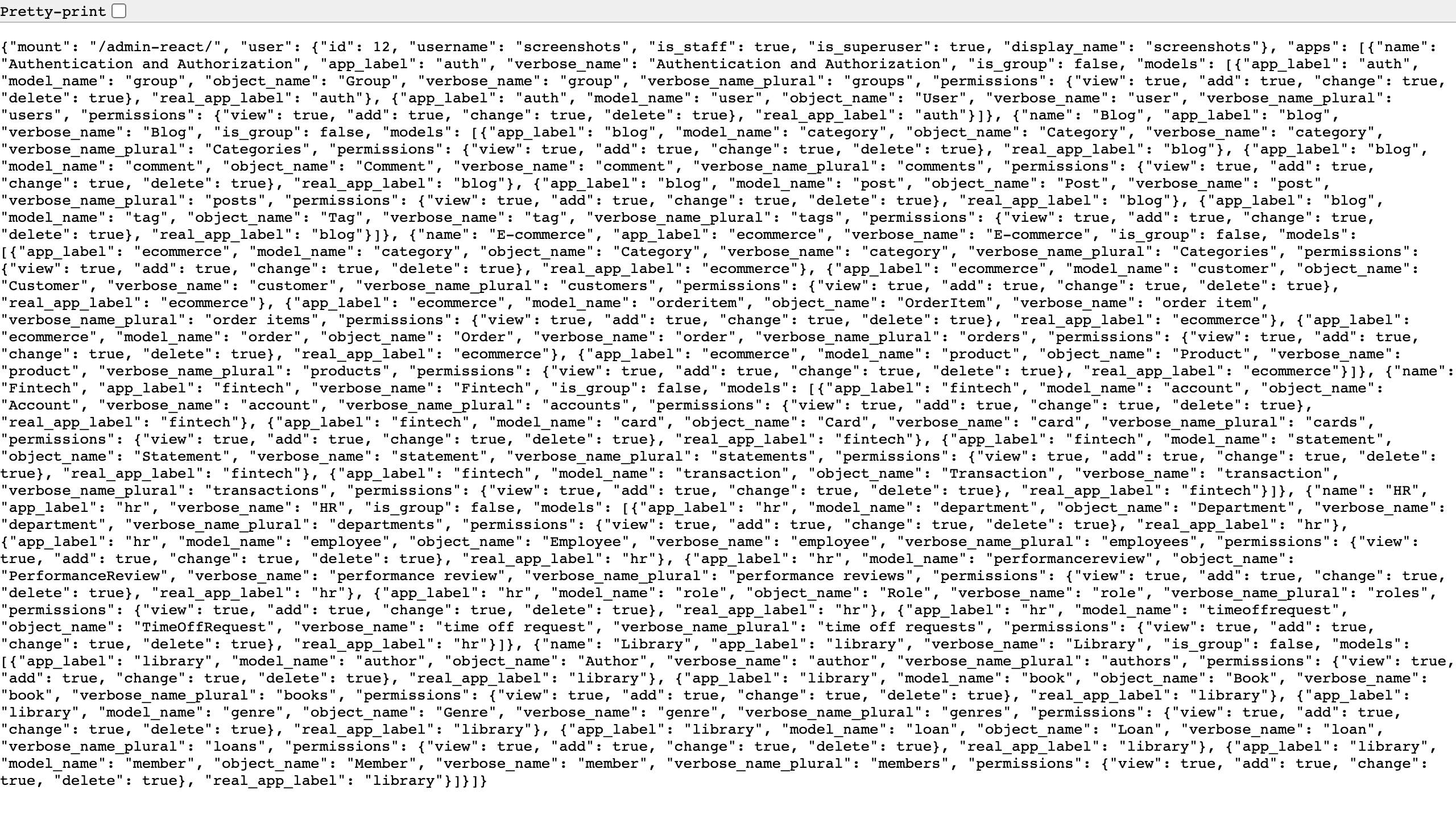 Registry JSON