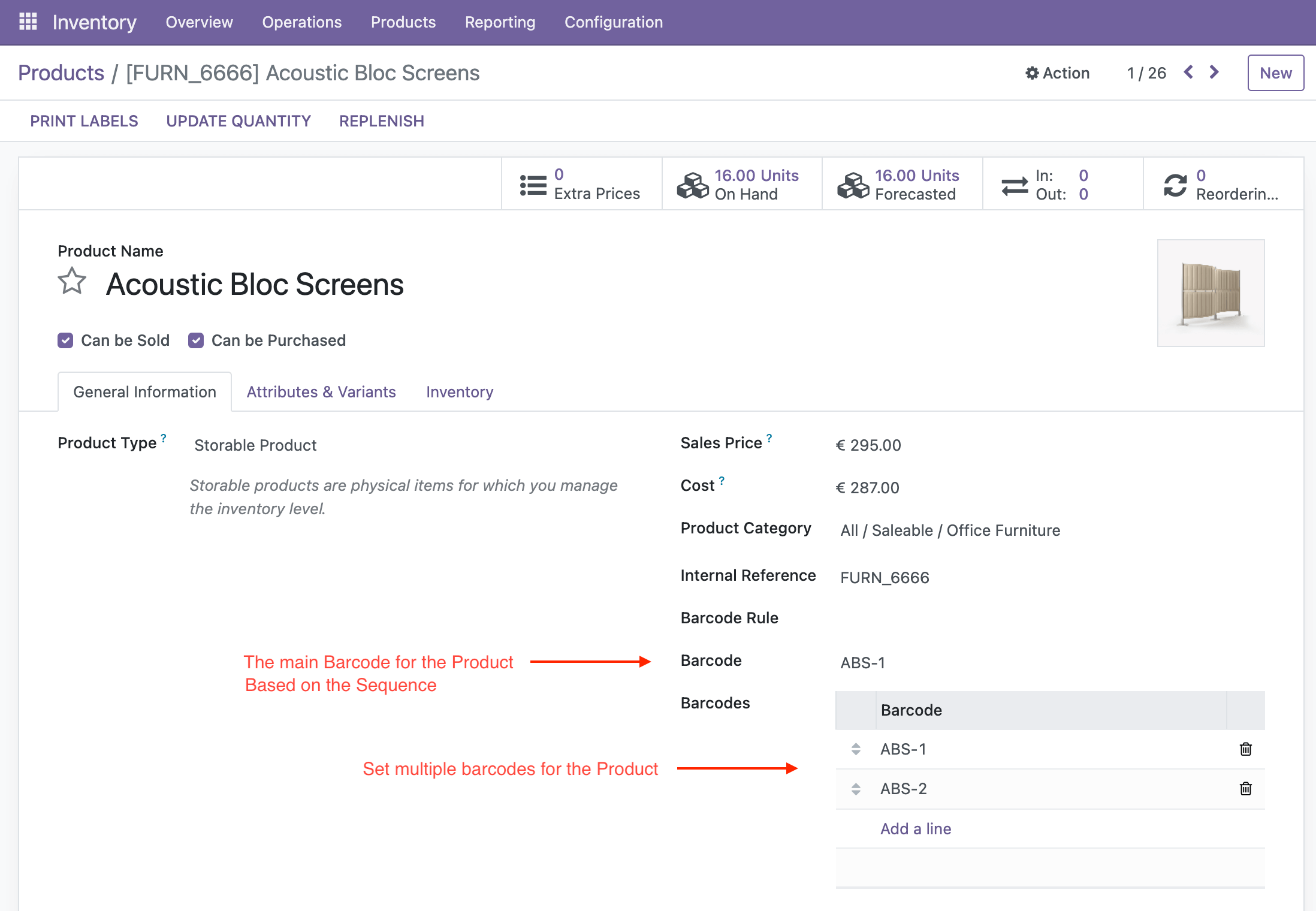 Product Multi Barcode