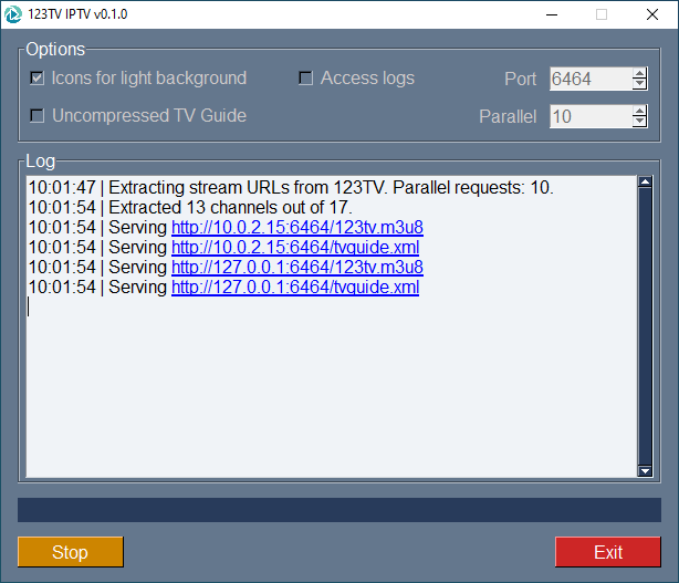 123TV-IPTV GUI screenshot
