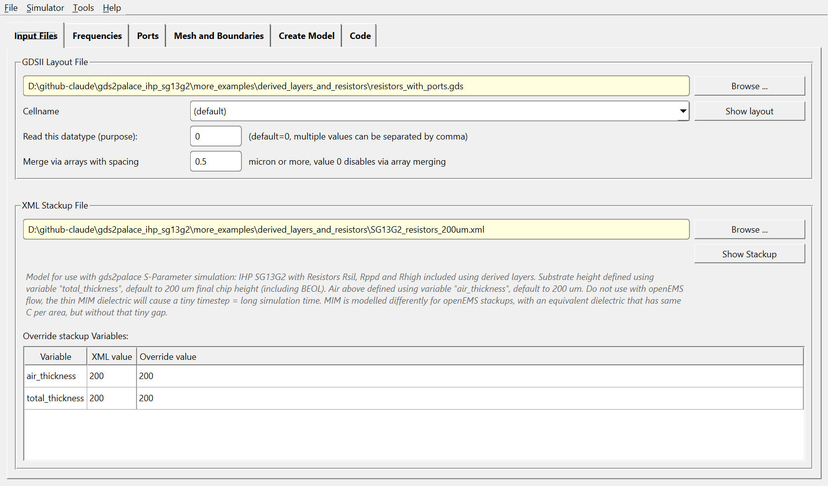 input files