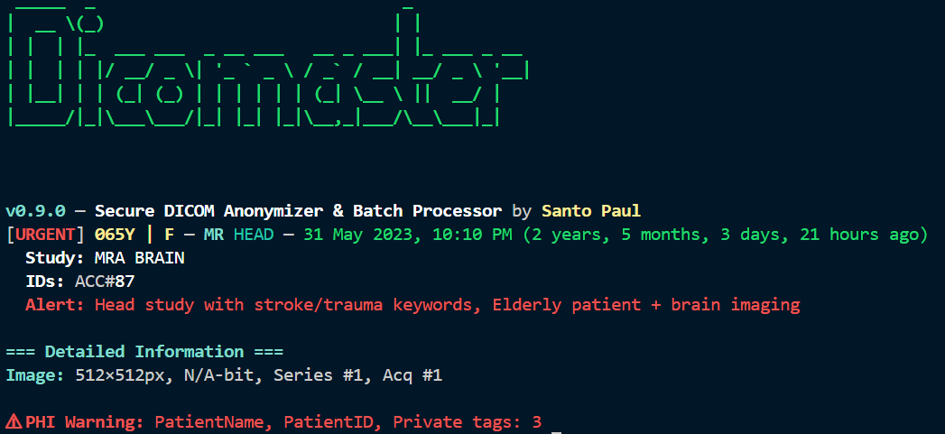 Stat information extraction using Dicomaster