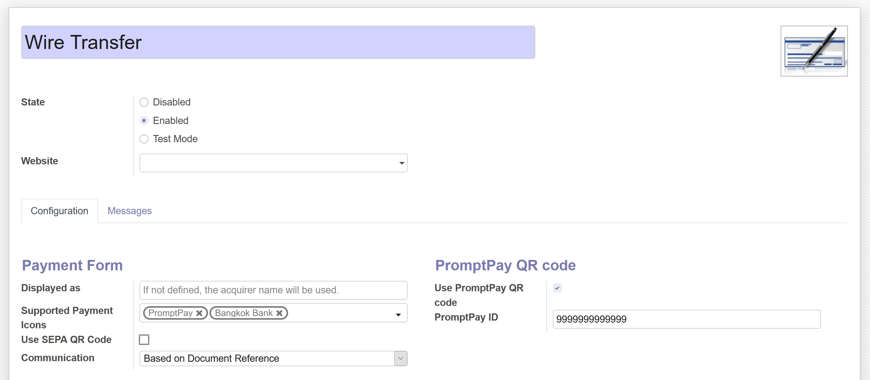 PromptPay Configuration