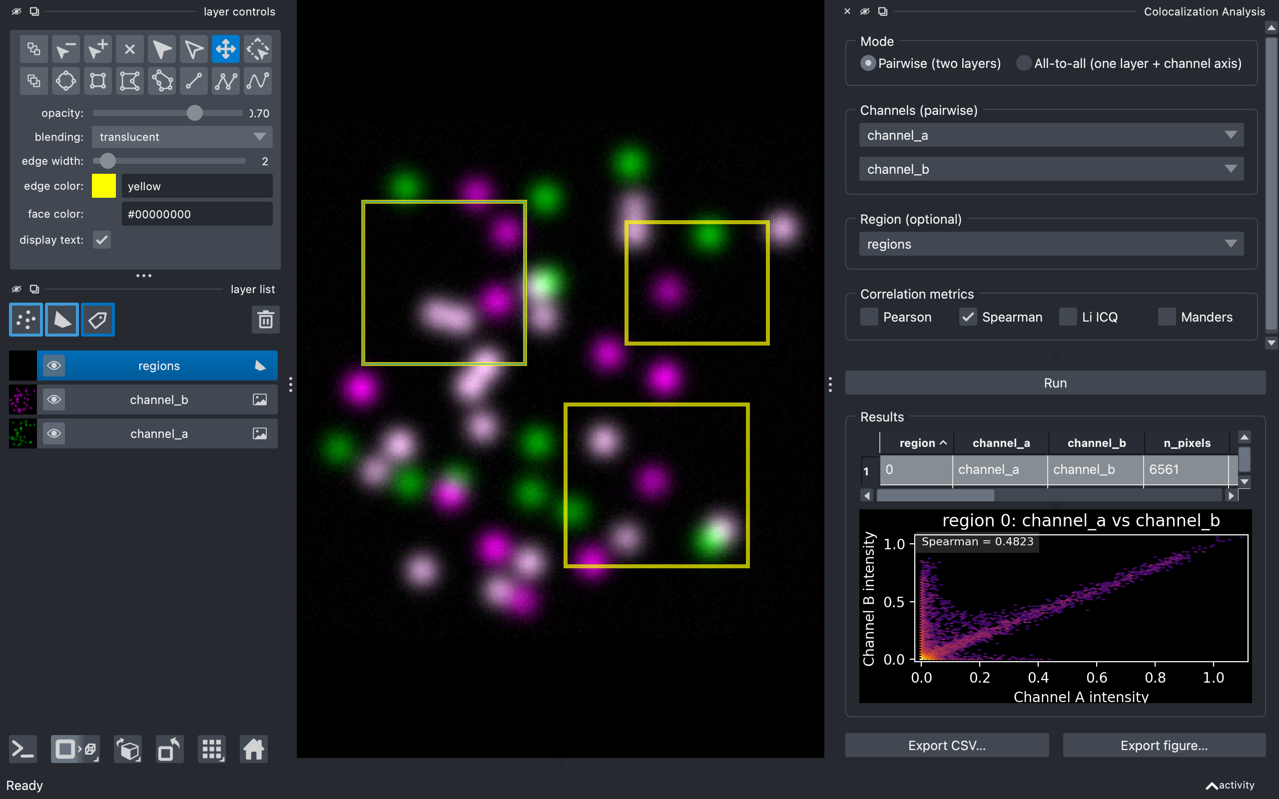 napari-colocalization widget