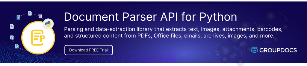 GroupDocs.Parser for Python via .NET Banner