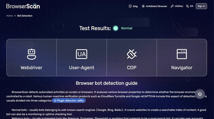 browserscan all normal