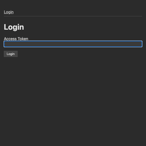 Login page