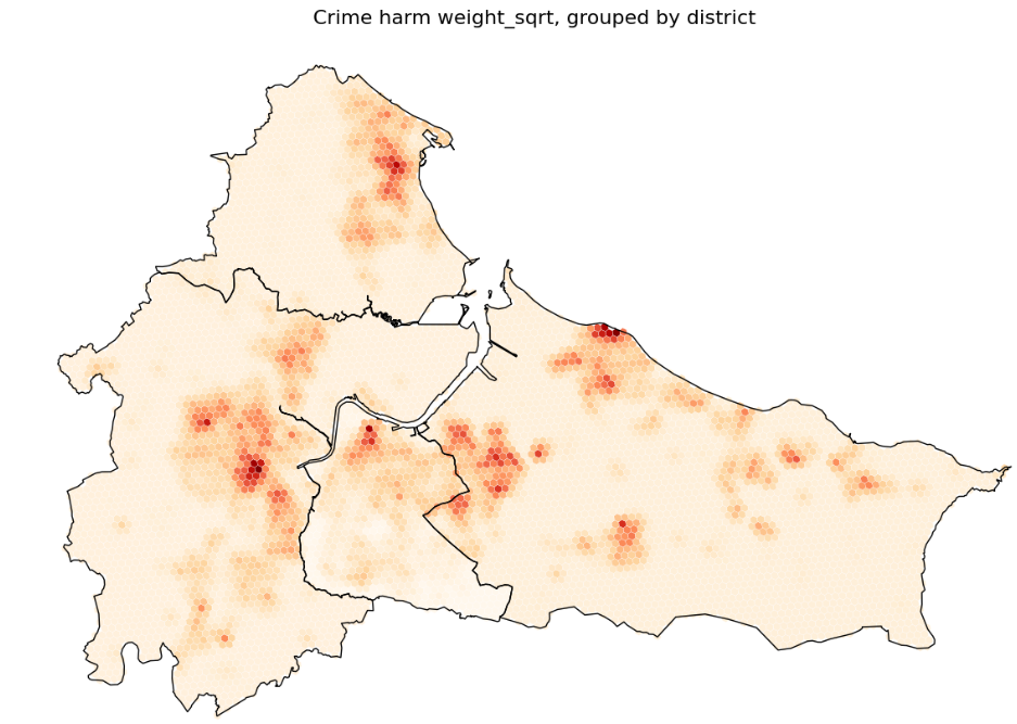Crime harm weight sqrt map